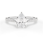 Danielle Pear Cut Lab Grown Diamond 14Kt White Gold Engagement Ring