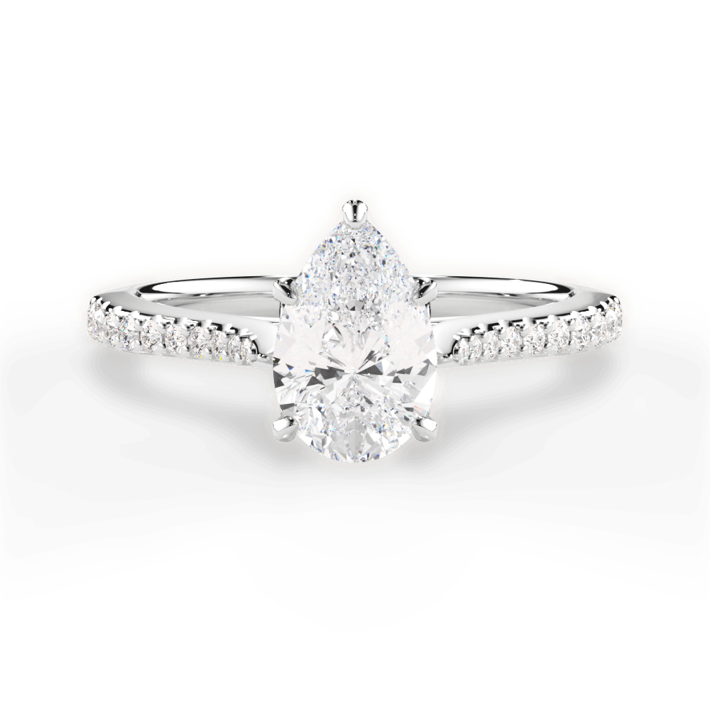 Danielle Pear Cut Lab Grown Diamond Platinum Engagement Ring
