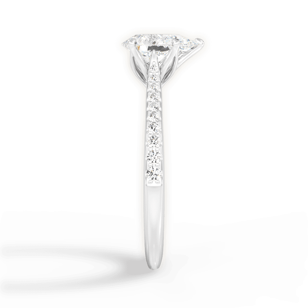 Danielle Pear Cut Lab Grown Diamond 14Kt White Gold Engagement Ring - View 2