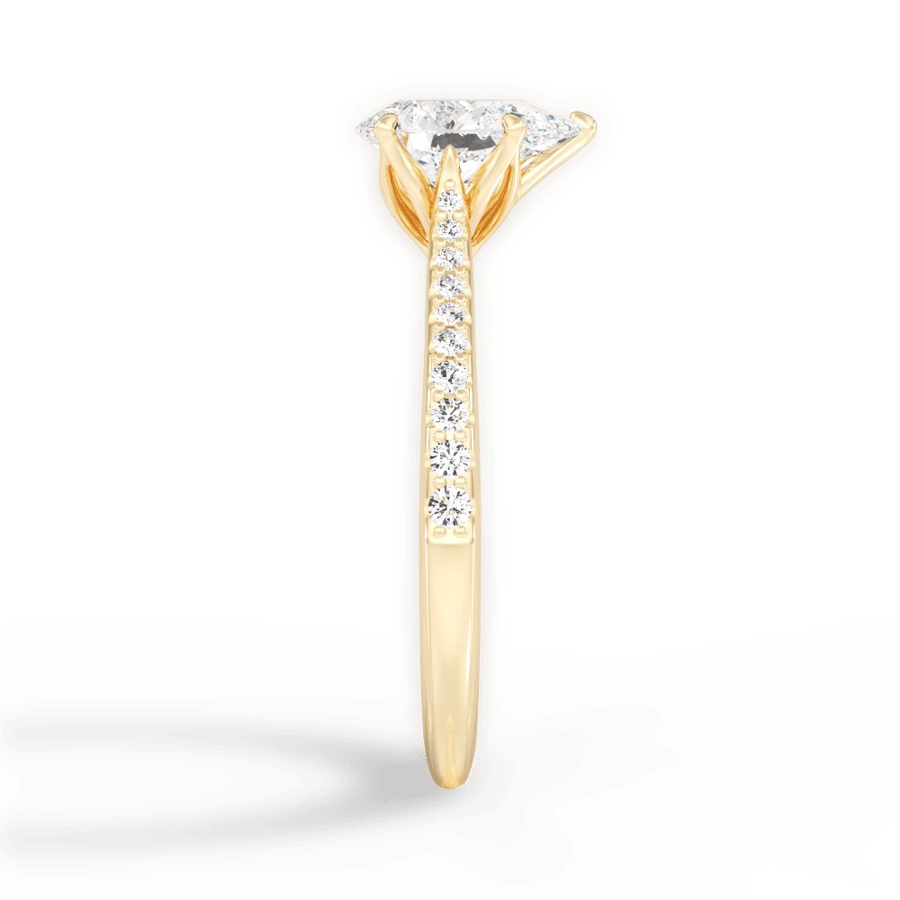 Danielle Pear Cut Lab Grown Diamond 18Kt Yellow Gold Engagement Ring - View 2