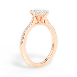 Danielle Radiant Cut Lab Grown Diamond 18Kt Rose Gold Engagement Ring - View 2