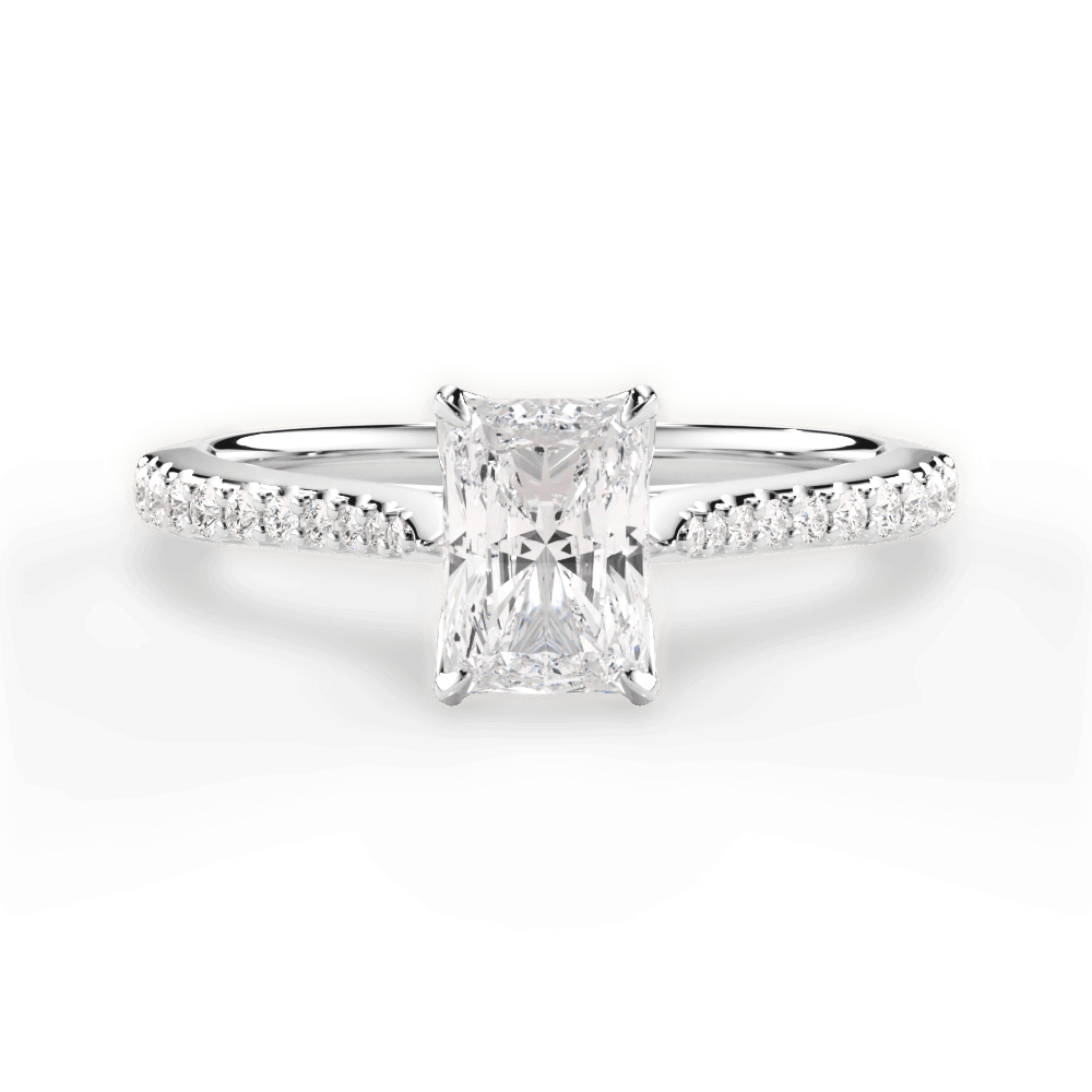 Danielle Radiant Cut Lab Grown Diamond Platinum Engagement Ring