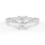 Danielle Radiant Cut Lab Grown Diamond 18Kt White Gold Engagement Ring