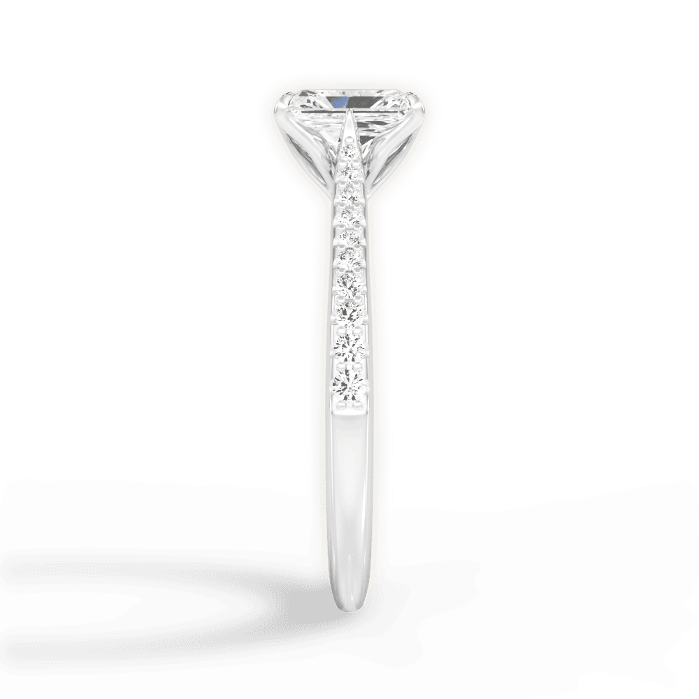 Danielle Radiant Cut Lab Grown Diamond 14Kt White Gold Engagement Ring - View 4