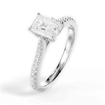 Danielle Radiant Cut Lab Grown Diamond Platinum Engagement Ring - View 3