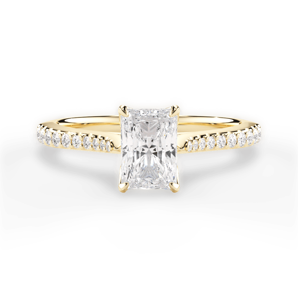 Danielle Radiant Cut Lab Grown Diamond 18Kt Yellow Gold Engagement Ring