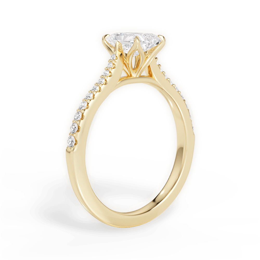 Danielle Radiant Cut Lab Grown Diamond 18Kt Yellow Gold Engagement Ring - View 2