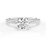 Danielle Round Cut Lab Grown Diamond 18Kt White Gold Engagement Ring