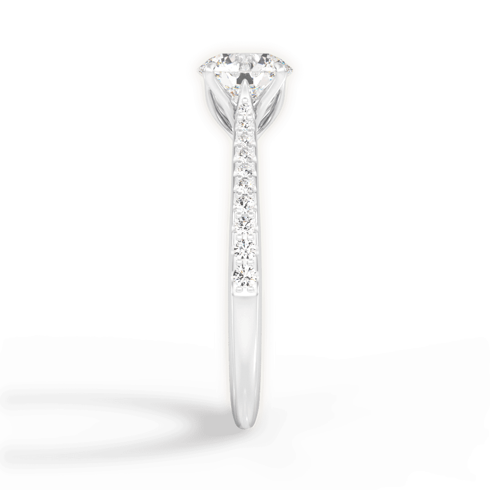 Danielle Round Cut Lab Grown Diamond 14Kt White Gold Engagement Ring - View 4