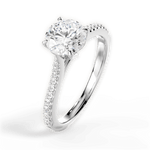 Danielle Round Cut Lab Grown Diamond 14Kt White Gold Engagement Ring - View 3