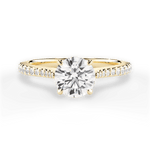 Danielle Round Cut Lab Grown Diamond 18Kt Yellow Gold Engagement Ring