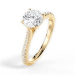 Danielle Round Cut Lab Grown Diamond 18Kt Yellow Gold Engagement Ring - View 4
