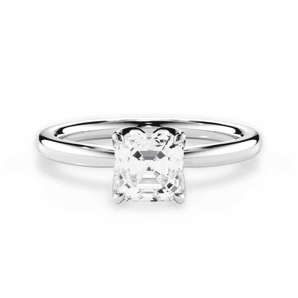Abigail Asscher Cut Lab Grown Diamond Platinum Engagement Ring