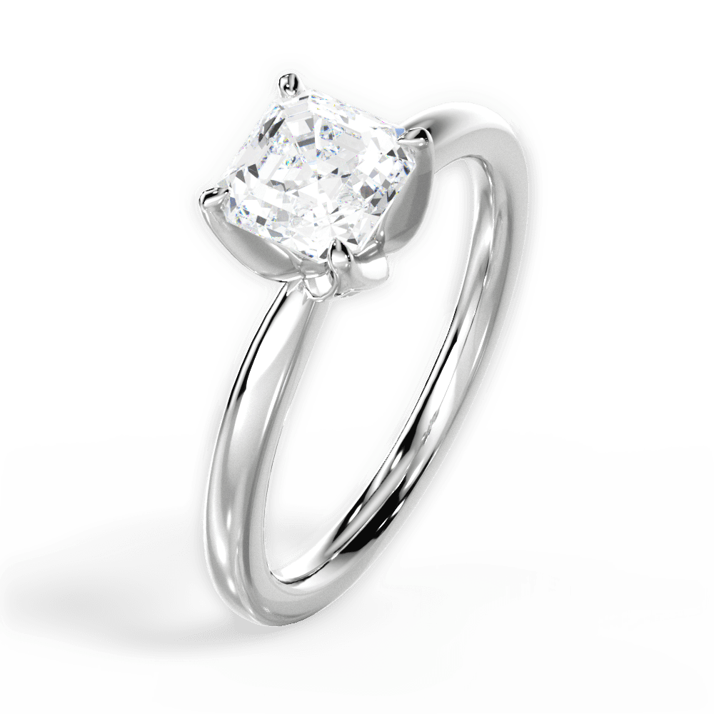 Abigail Asscher Cut Lab Grown Diamond Platinum Engagement Ring - View 2