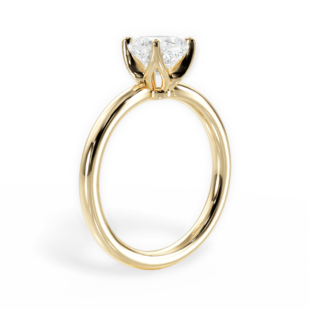 Abigail Cushion Cut Lab Grown Diamond 18Kt Yellow Gold Engagement Ring - View 2