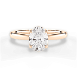 Abigail Oval Cut Lab Grown Diamond 18Kt Rose Gold Engagement Ring