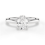 Abigail Oval Cut Lab Grown Diamond 14Kt White Gold Engagement Ring