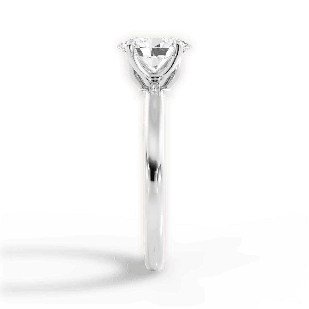 Abigail Oval Cut Lab Grown Diamond 18Kt White Gold Engagement Ring - View 4