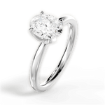 Abigail Oval Cut Lab Grown Diamond 14Kt White Gold Engagement Ring - View 3