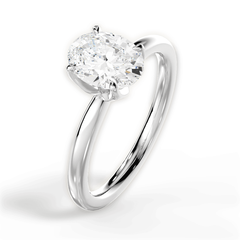 Abigail Oval Cut Lab Grown Diamond Platinum Engagement Ring - View 3