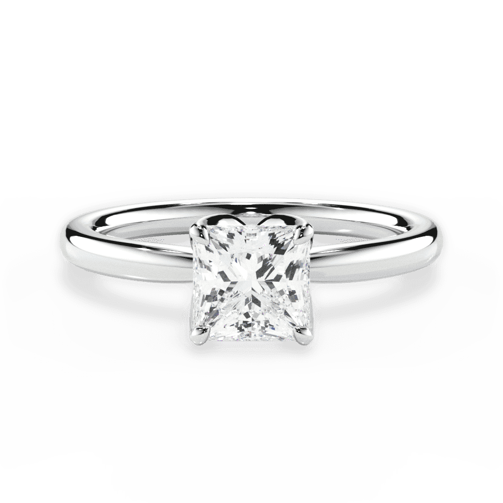Abigail Princess Cut Lab Grown Diamond 18Kt White Gold Engagement Ring