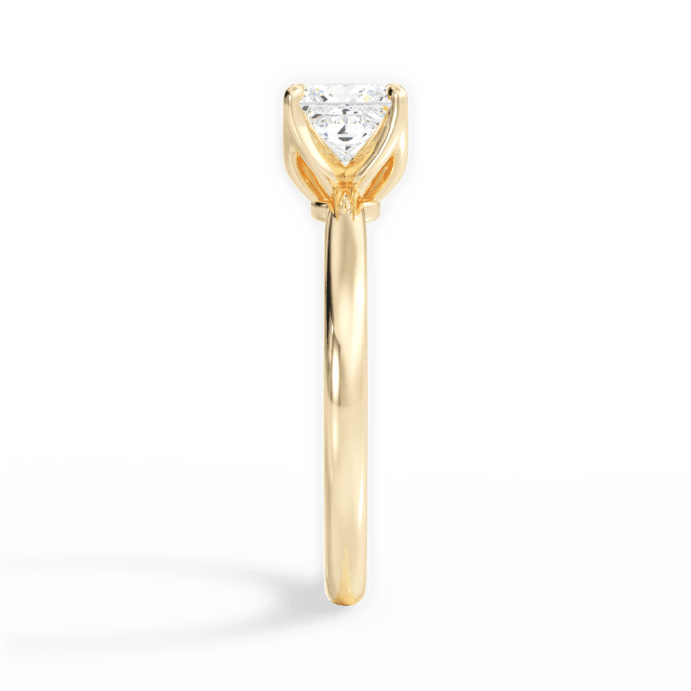 Abigail Princess Cut Lab Grown Diamond 18Kt Yellow Gold Engagement Ring - View 3