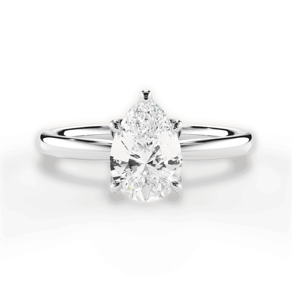 Abigail Pear Cut Lab Grown Diamond Platinum Engagement Ring