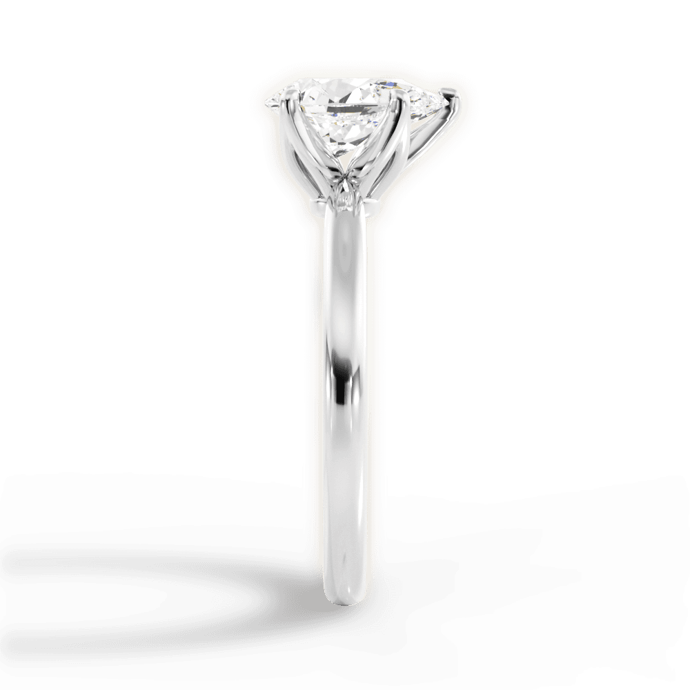 Abigail Pear Cut Lab Grown Diamond 18Kt White Gold Engagement Ring - View 3