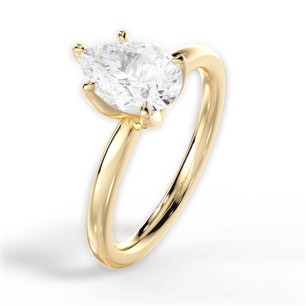 Abigail Pear Cut Lab Grown Diamond 18Kt Yellow Gold Engagement Ring - View 4