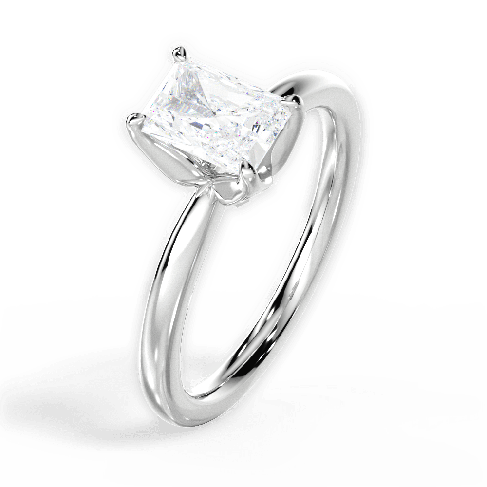 Abigail Radiant Cut Lab Grown Diamond Platinum Engagement Ring - View 3