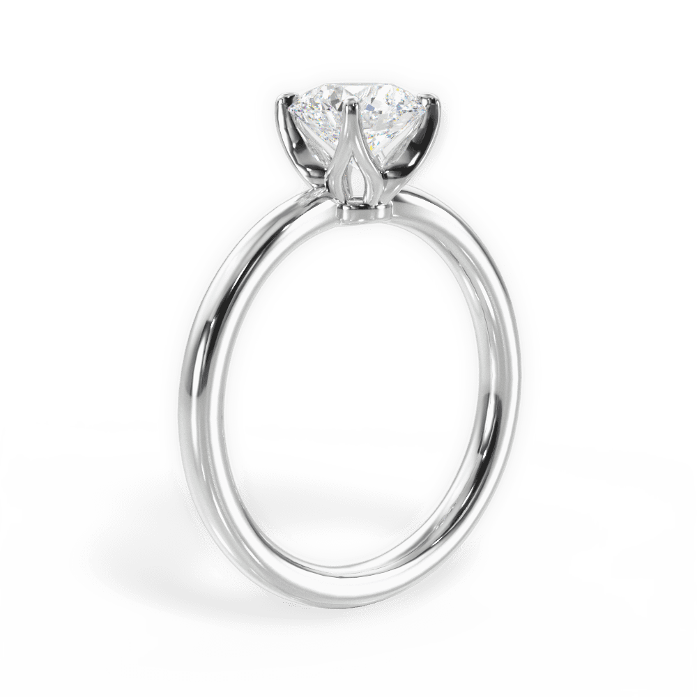 Abigail Round Cut Lab Grown Diamond 14Kt White Gold Engagement Ring - View 2