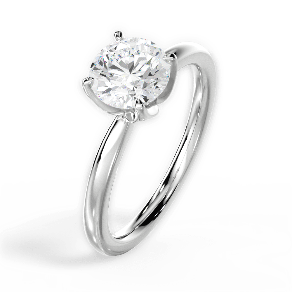Abigail Round Cut Lab Grown Diamond Platinum Engagement Ring - View 3
