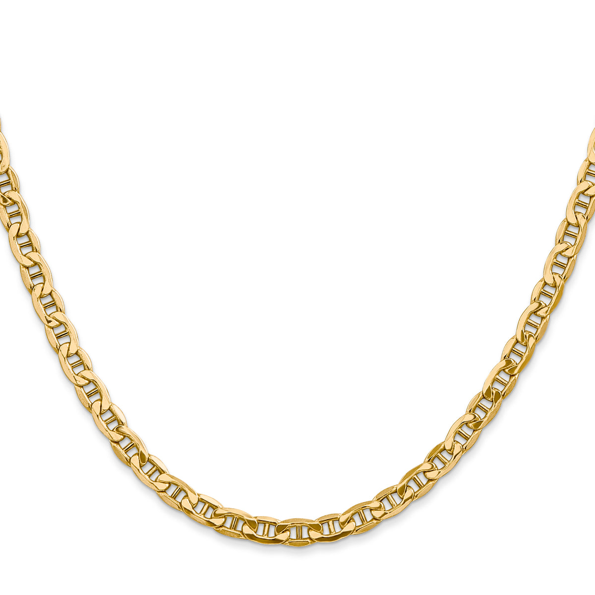 Gold (10K & 14K) Semi-Solid Anchor Chain - 10k Yellow Gold / 16 in / 4 mm