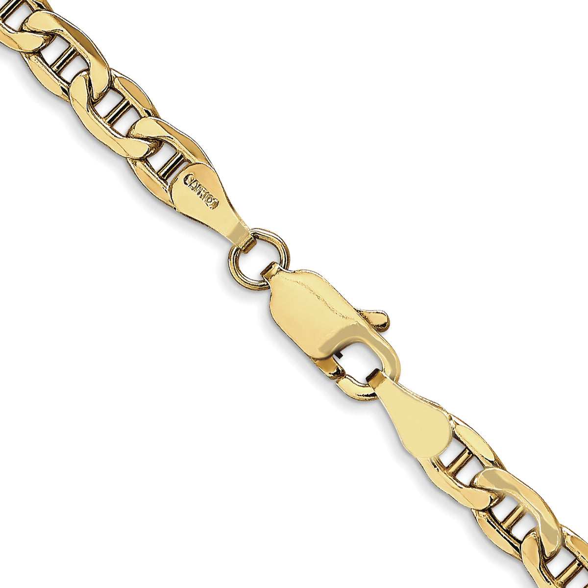 Gold (10K & 14K) Semi-Solid Anchor Chain - 10k Yellow Gold / 16 in / 4 mm