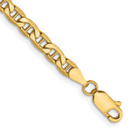 Gold (10K & 14K) Semi-Solid Anchor Chain Bracelet - 10k Yellow Gold / 9 in / 4 mm