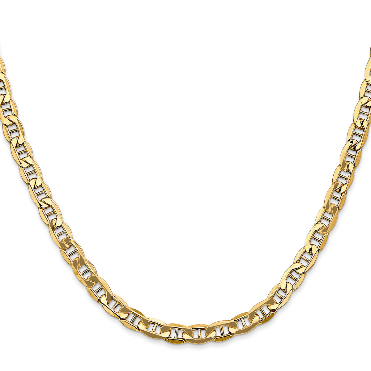 Gold (10K & 14K) Semi-Solid Anchor Chain - 10k Yellow Gold / 18 in / 4.75 mm