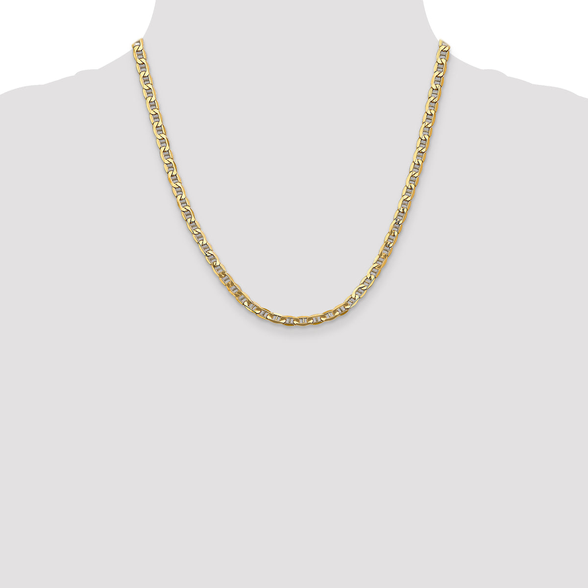Gold (10K & 14K) Semi-Solid Anchor Chain - 10k Yellow Gold / 20 in / 4.75 mm