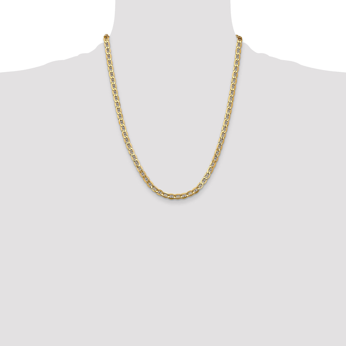 Gold (10K & 14K) Semi-Solid Anchor Chain - 10k Yellow Gold / 22 in / 4.75 mm