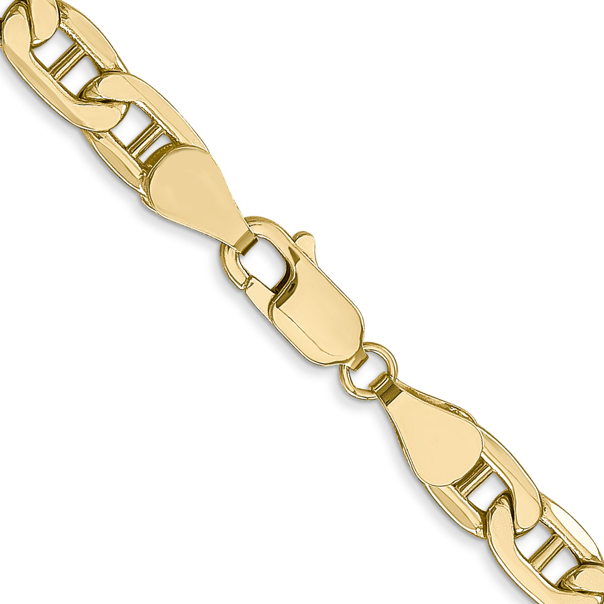 Gold (10K & 14K) Semi-Solid Anchor Chain - 10k Yellow Gold / 18 in / 5.5 mm