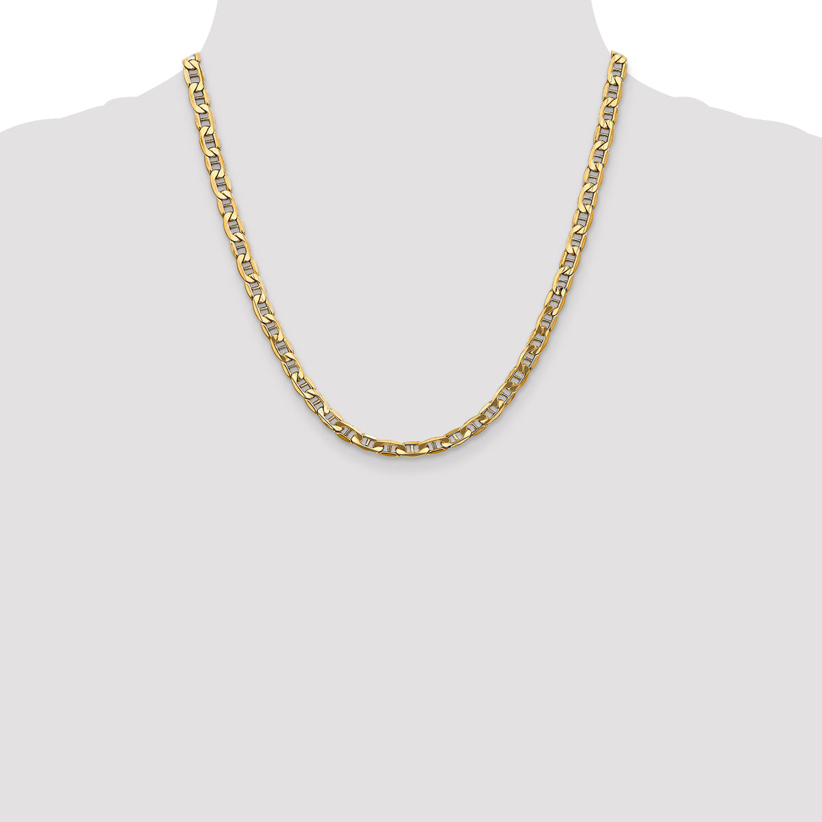 Gold (10K & 14K) Semi-Solid Anchor Chain - 10k Yellow Gold / 20 in / 5.5 mm