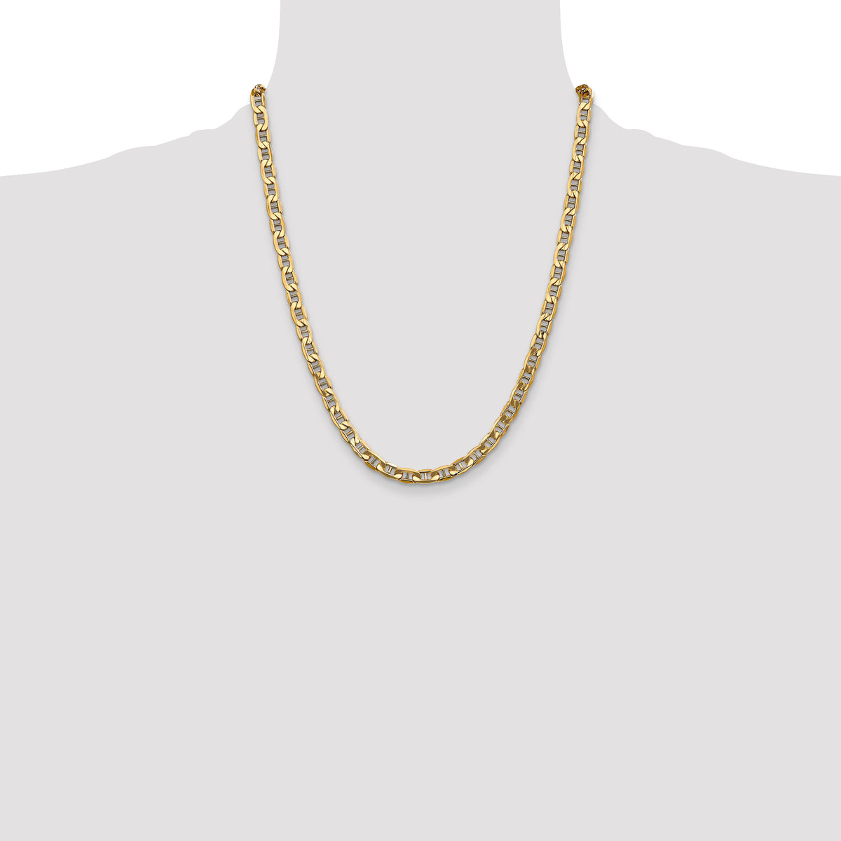 Gold (10K & 14K) Semi-Solid Anchor Chain - 10k Yellow Gold / 22 in / 5.5 mm