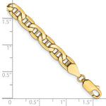 Gold (10K & 14K) Semi-Solid Anchor Chain Bracelet - 10k Yellow Gold / 7 in / 5.5 mm