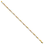 Gold (10K & 14K) Semi-Solid Curb Link Chain Bracelet - 10k Yellow Gold / 7 in / 3.35 mm