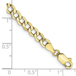Gold (10K & 14K) Semi-Solid Curb Link Chain Bracelet - 10k Yellow Gold / 7 in / 4.3 mm