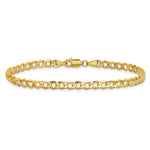 Gold (10K & 14K) Semi-Solid Curb Link Chain Bracelet - 10k Yellow Gold / 8 in / 4.3 mm