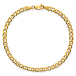 Gold (10K & 14K) Semi-Solid Curb Link Chain Bracelet - 10k Yellow Gold / 7 in / 4.3 mm