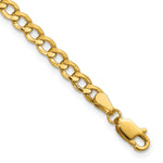 Gold (10K & 14K) Semi-Solid Curb Link Chain Bracelet - 10k Yellow Gold / 9 in / 4.3 mm