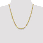 Gold (10K & 14K) Semi-Solid Curb Link Chain - 10k Yellow Gold / 22 in / 5.25 mm