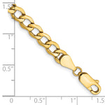 Gold (10K & 14K) Semi-Solid Curb Link Chain Bracelet - 10k Yellow Gold / 7 in / 5.25 mm