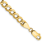 Gold (10K & 14K) Semi-Solid Curb Link Chain Bracelet - 10k Yellow Gold / 7 in / 5.25 mm
